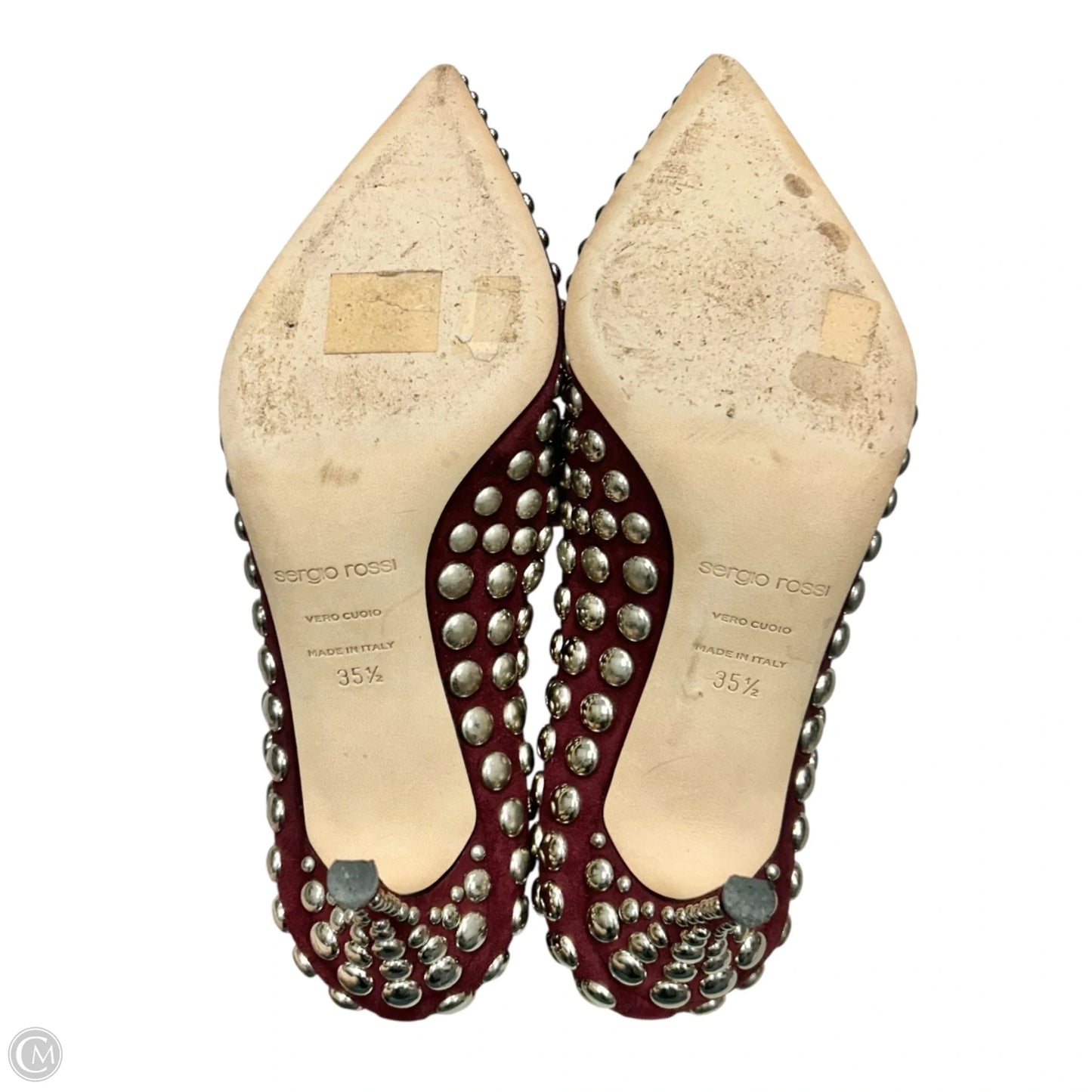 Shoes Heels Kitten By Sergio Rossi In Maroon, Size: 5.5