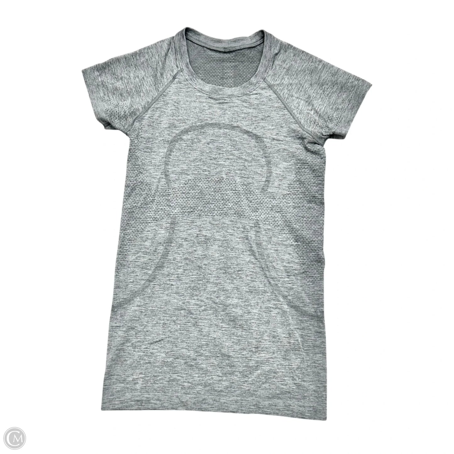 Athletic Top Short Sleeve By Lululemon In Grey, Size: S
