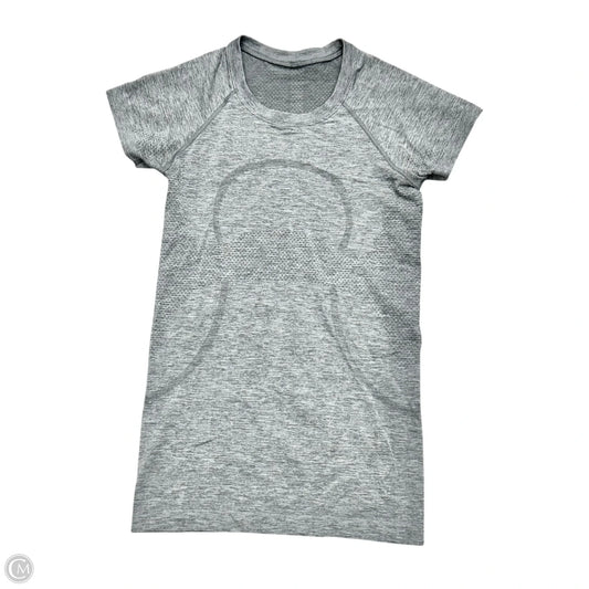 Athletic Top Short Sleeve By Lululemon In Grey, Size: S