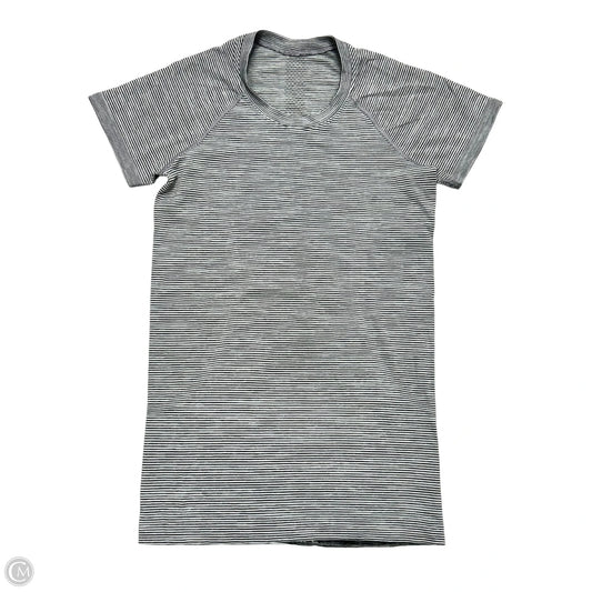 Athletic Top Short Sleeve By Lululemon In Striped Pattern, Size: S