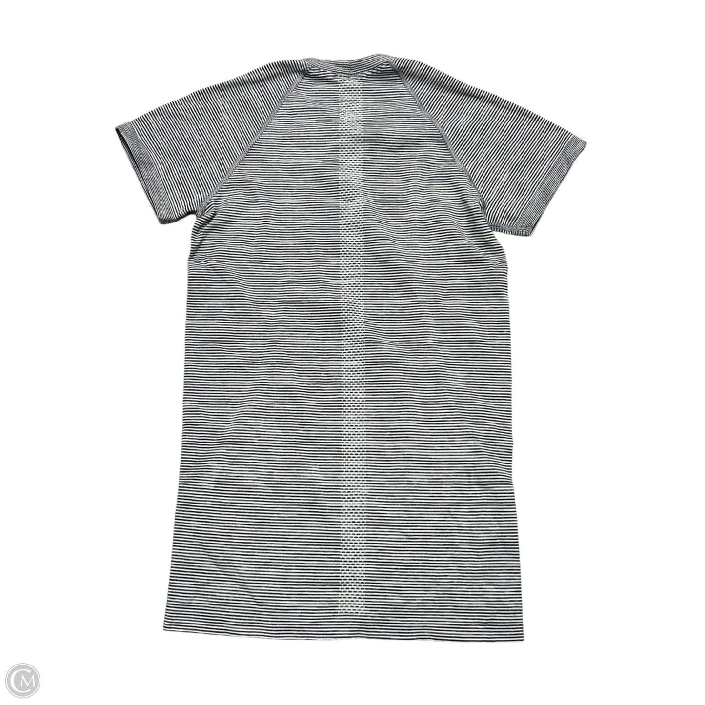 Athletic Top Short Sleeve By Lululemon In Striped Pattern, Size: S