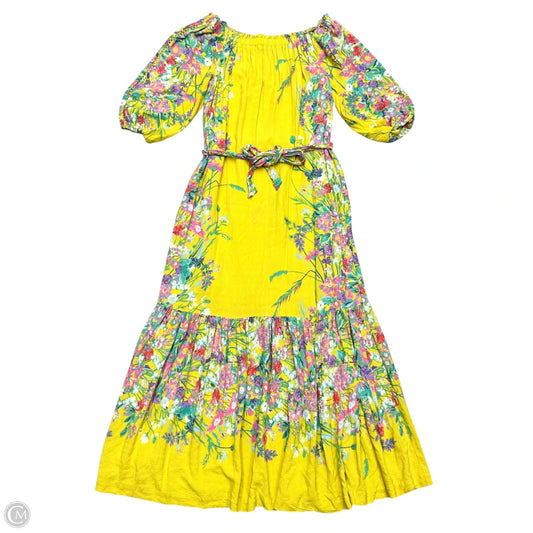 Dress Casual Maxi By Anthropologie In Yellow, Size: Xs