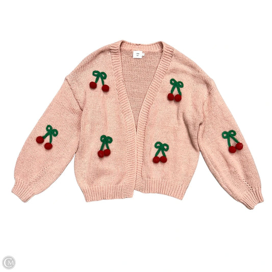 Sweater Cardigan By Luna Ivy In Pink, Size: M