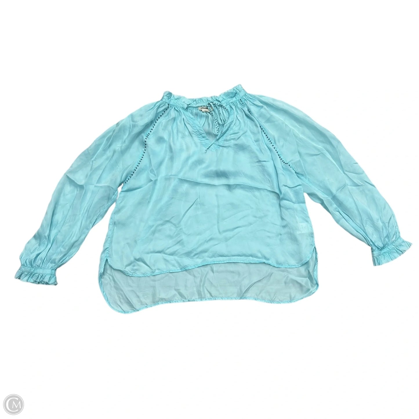 Top Long Sleeve By Zadig And Voltaire In Aqua, Size: Xs