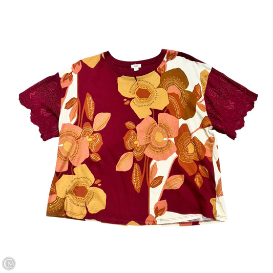 Top Short Sleeve By Tiny In Floral Print, Size: Xl