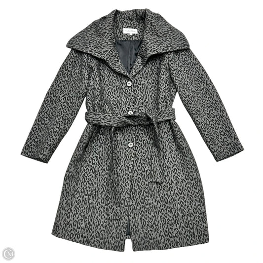 Coat Peacoat By Calvin Klein In Leopard Print, Size: L