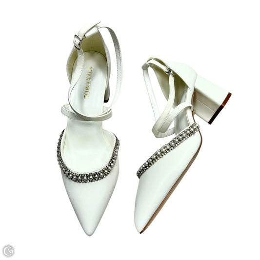 Shoes Heels Block By Ywxymge In White, Size: 8.5