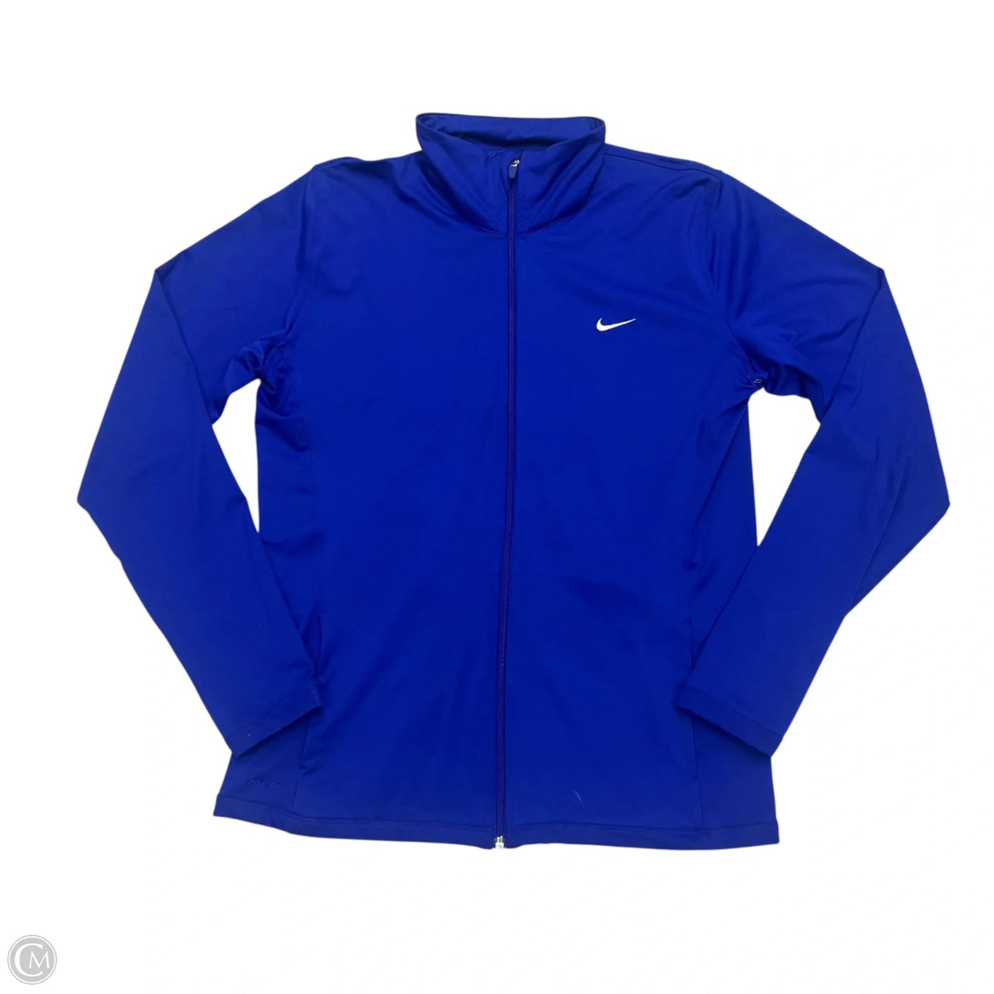 Athletic Top Long Sleeve Collar By Nike Apparel In Blue, Size: L