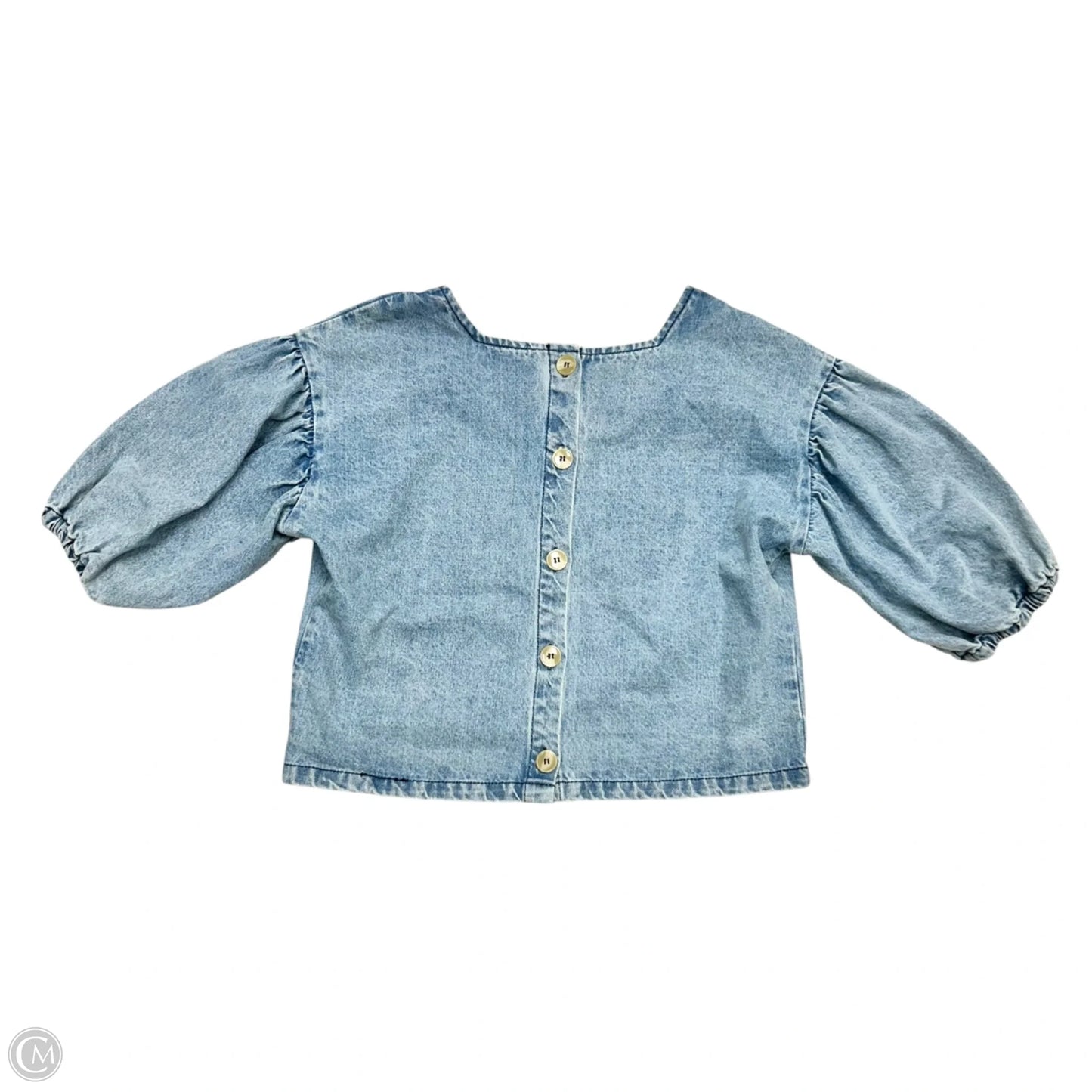 Top 3/4 Sleeve By The Odells In Blue Denim, Size: M