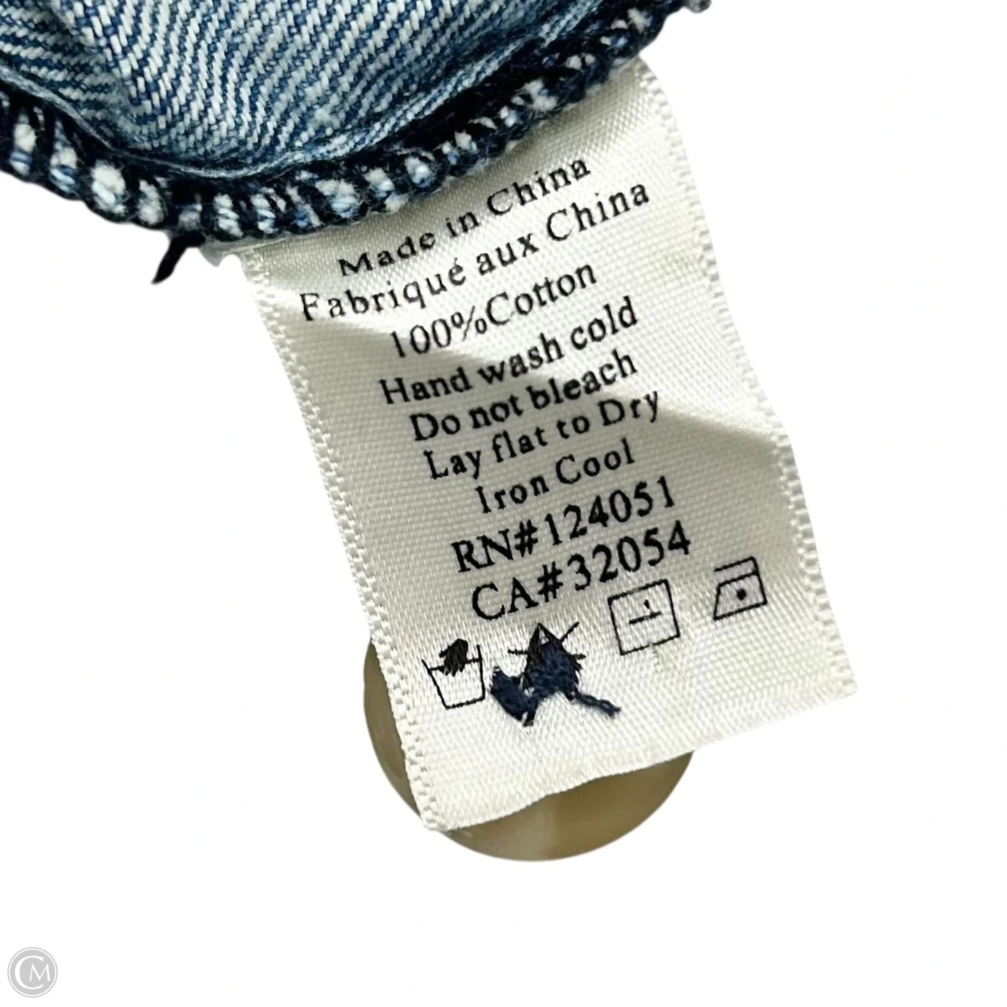 Top 3/4 Sleeve By The Odells In Blue Denim, Size: M