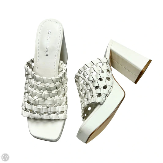 Sandals Heels Block By Marc Fisher In Ivory, Size: 8
