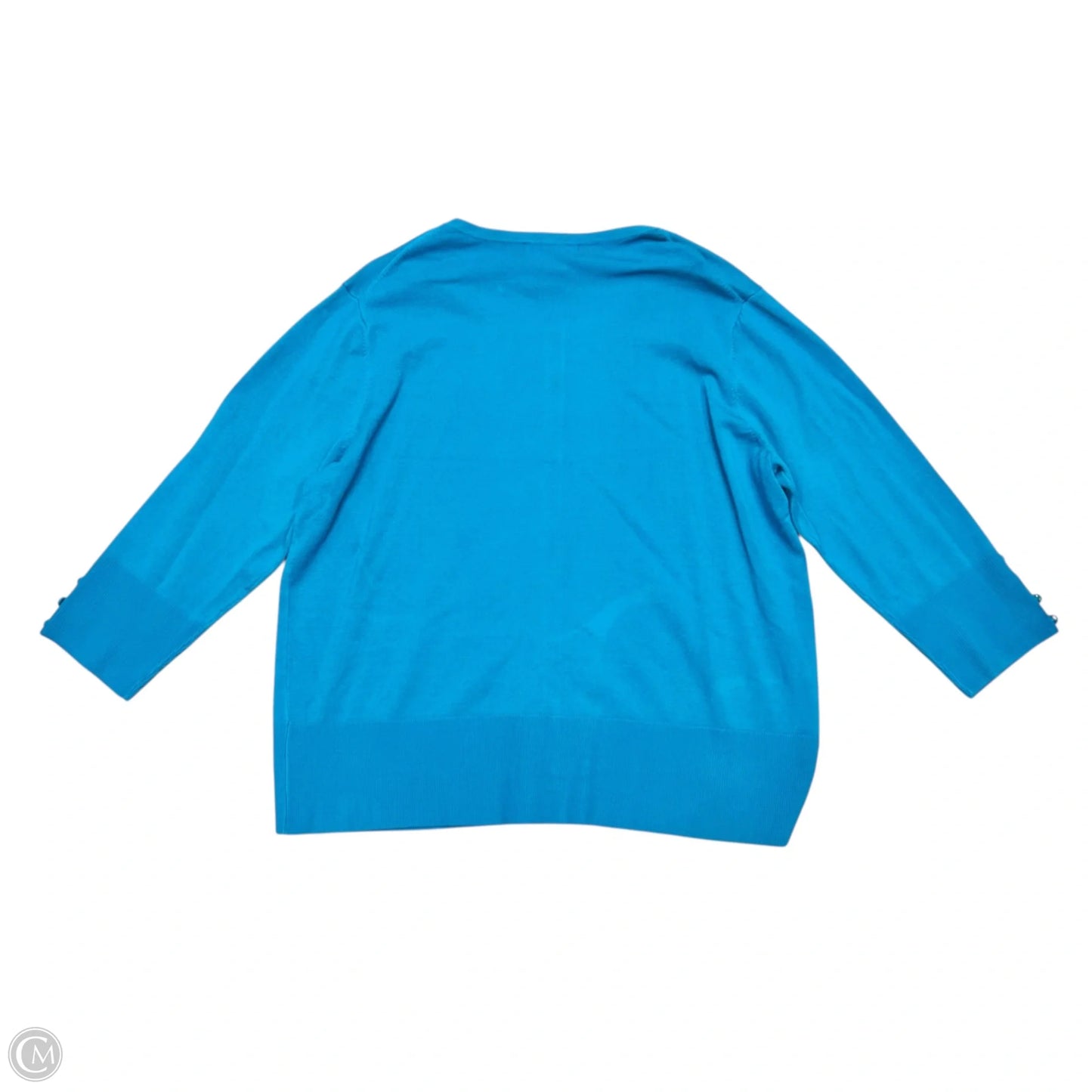 Sweater Cardigan By Grace Elements In Blue, Size: 2x