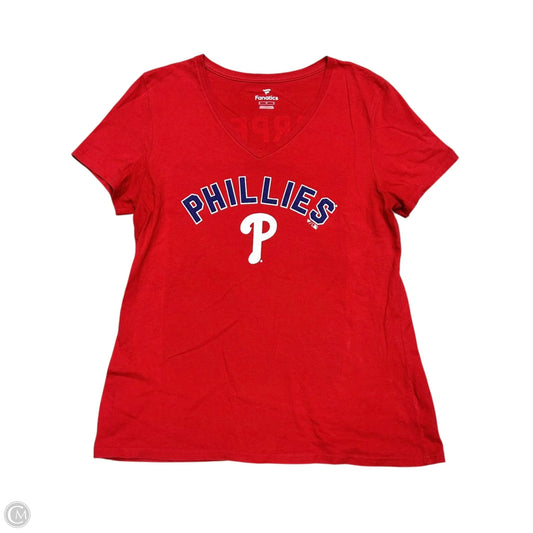 Top Short Sleeve By Fanatics In Red, Size: M