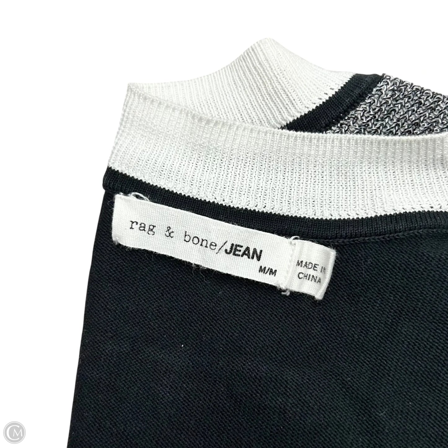 Top Long Sleeve By Rag And Bone In Black & White, Size: M