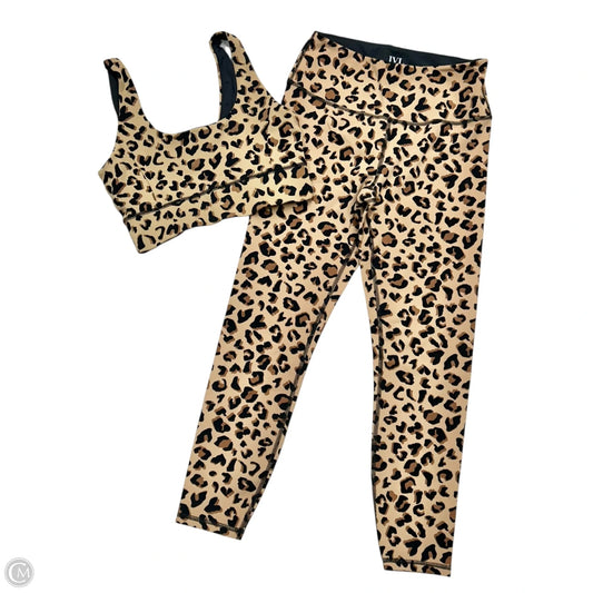 Athletic Pants 2pc By Ivl Collective In Leopard Print, Size: M