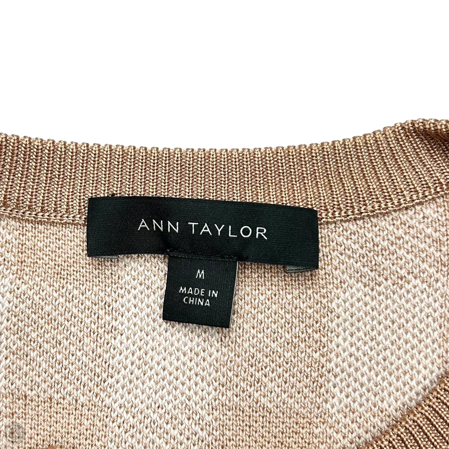 Skirt Suit 3pc By Ann Taylor In Cream & Tan, Size: M