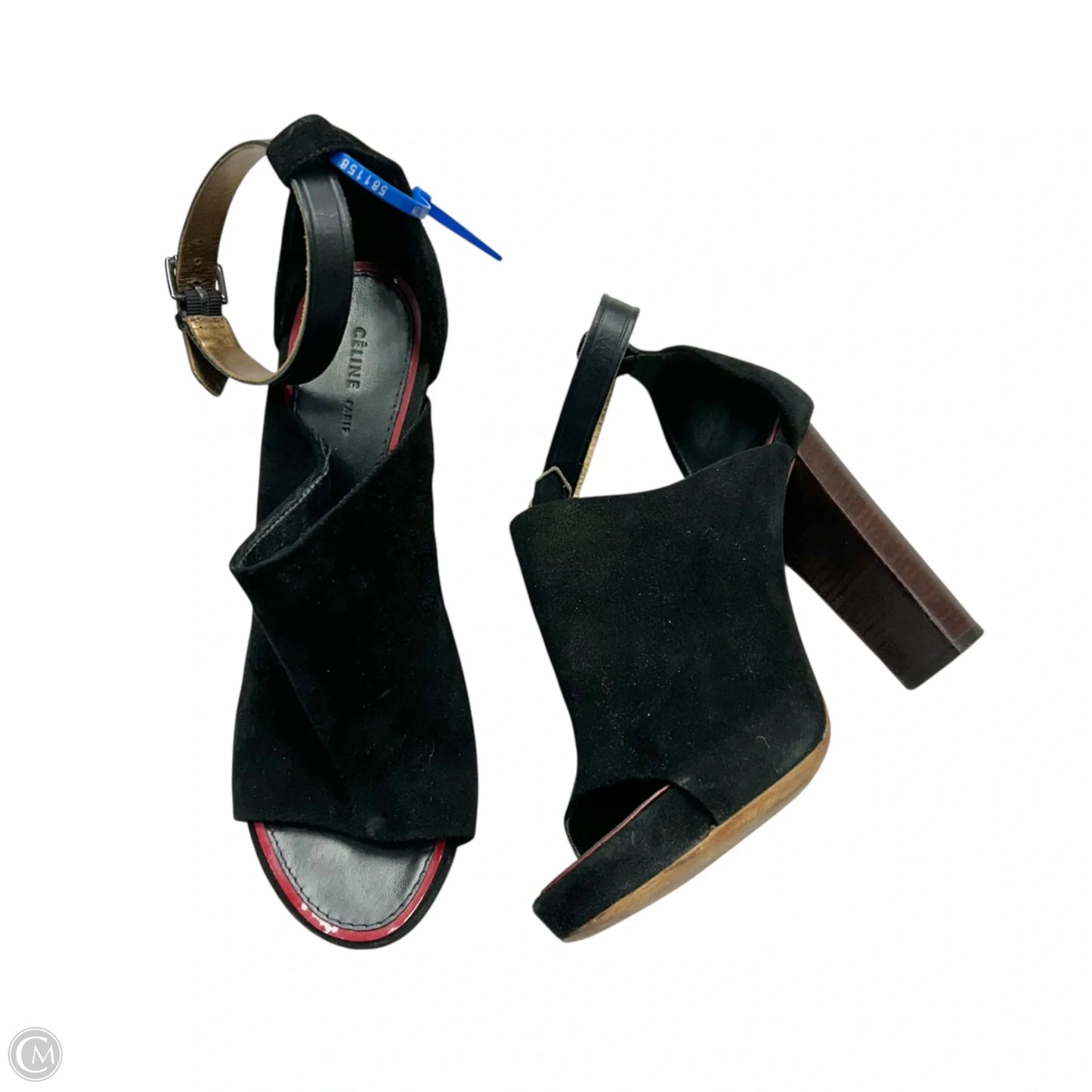 Sandals Luxury Designer By Celine In Black & Brown, Size: 7