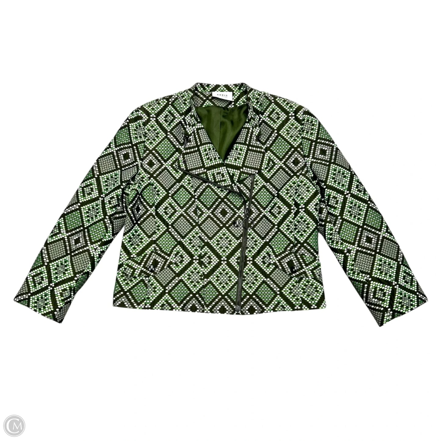 Blazer By Akris In Green & White, Size: M