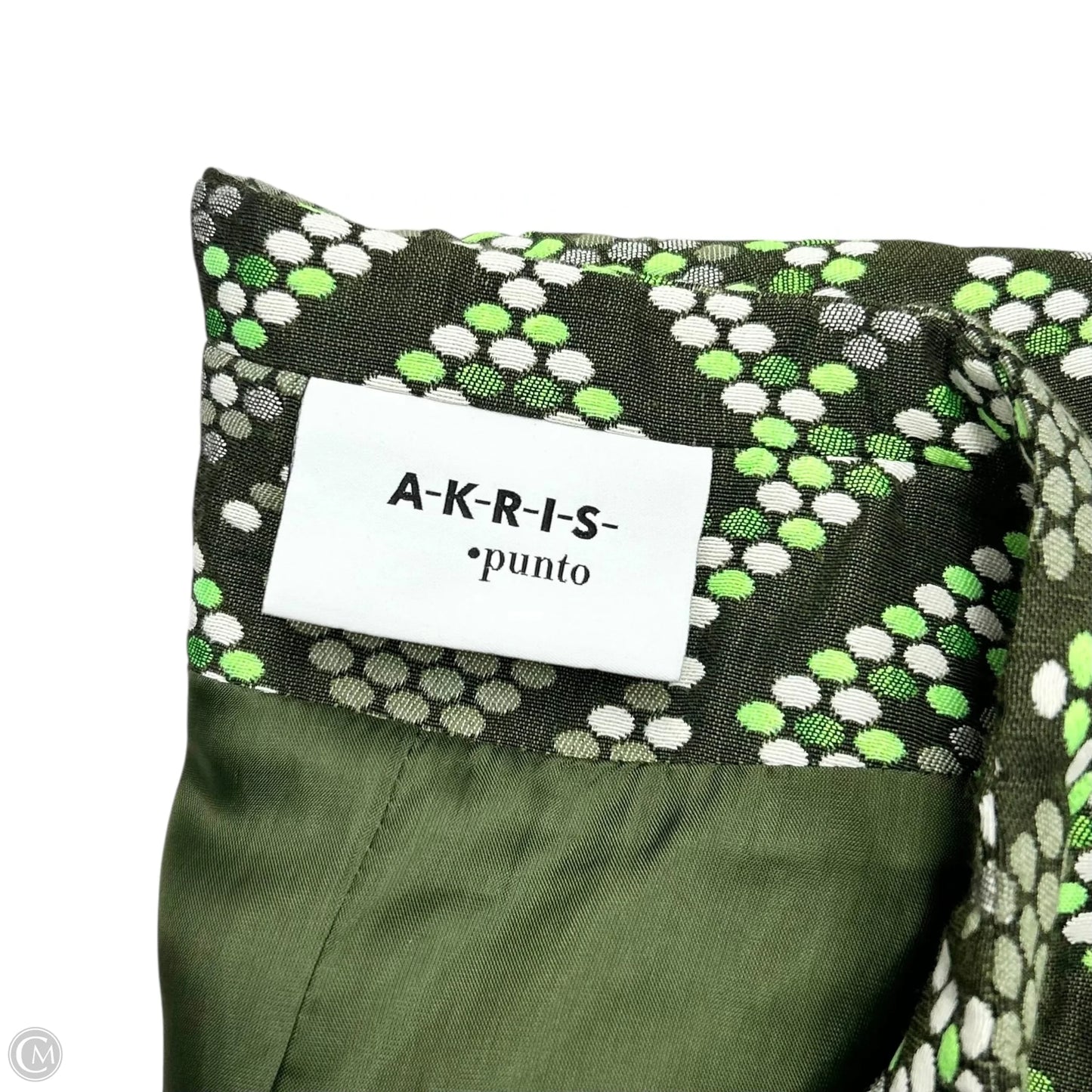 Blazer By Akris In Green & White, Size: M
