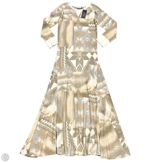 Dress Casual Maxi By Polo Ralph Lauren In Cream & Tan, Size: M