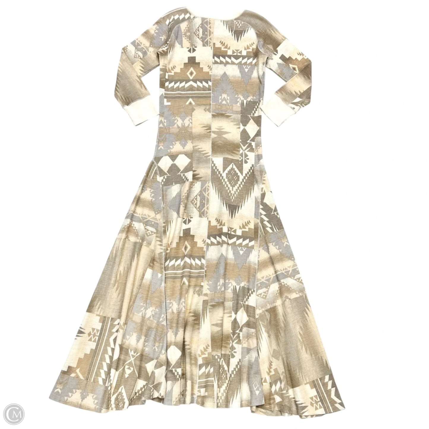 Dress Casual Maxi By Polo Ralph Lauren In Cream & Tan, Size: M
