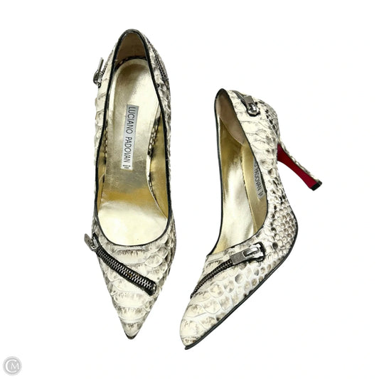 Shoes Heels Stiletto By Luciano Padovan In Snakeskin Print, Size: 7.5