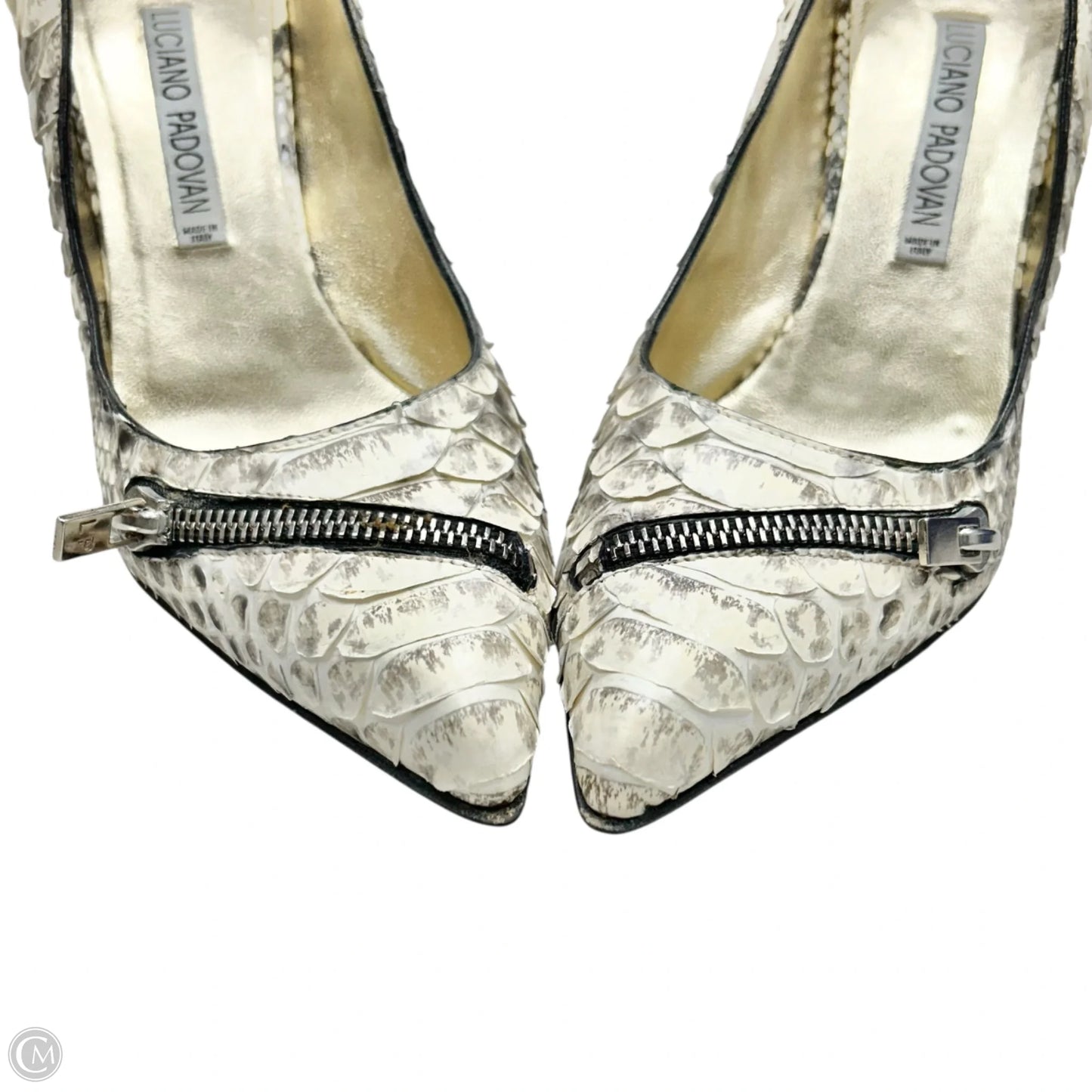 Shoes Heels Stiletto By Luciano Padovan In Snakeskin Print, Size: 7.5