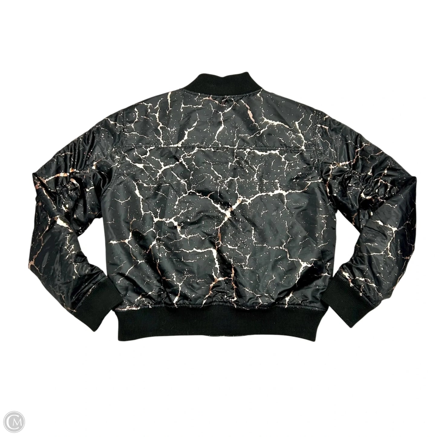 Jacket Puffer & Quilted By Queen In Black & Gold, Size: Xl
