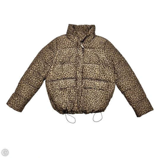 Jacket Puffer & Quilted By Michael By Michael Kors In Leopard Print, Size: L