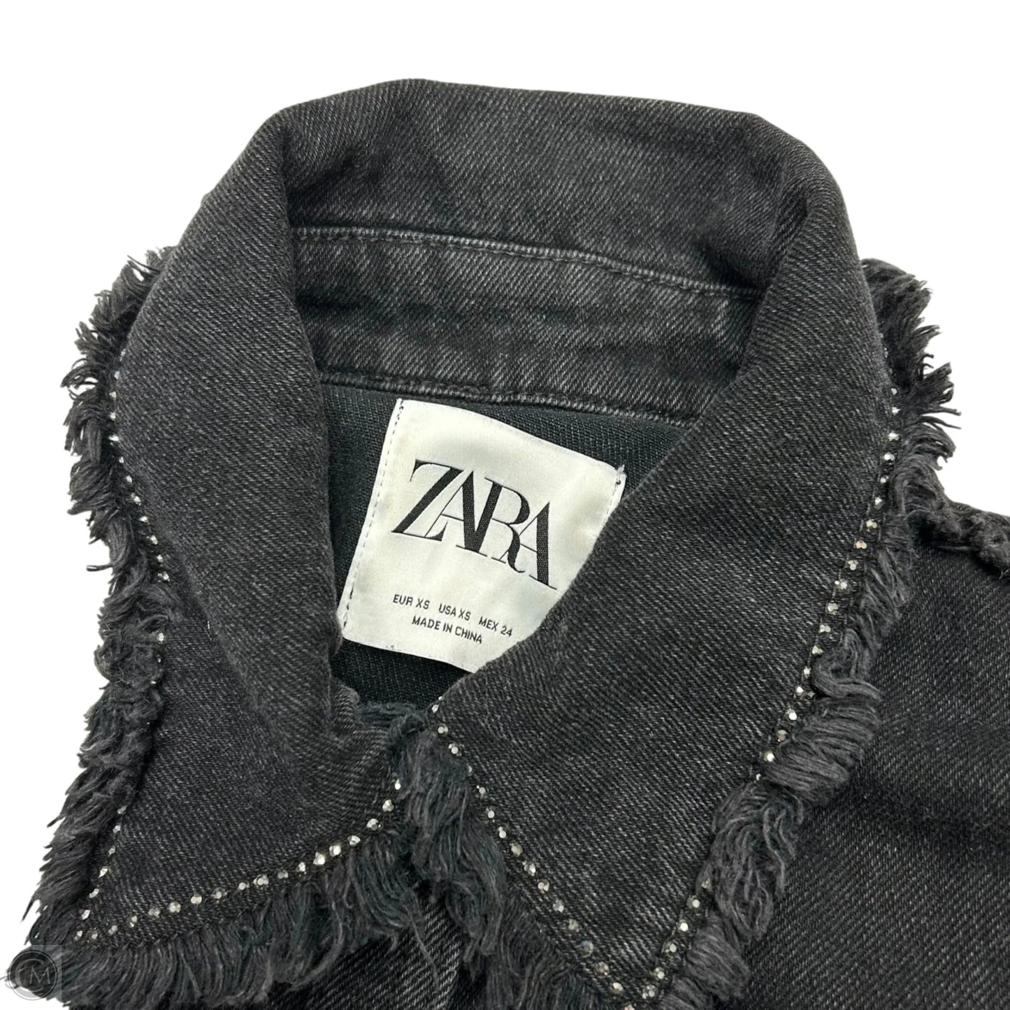 Jacket Denim By Zara In Black Denim, Size: Xs