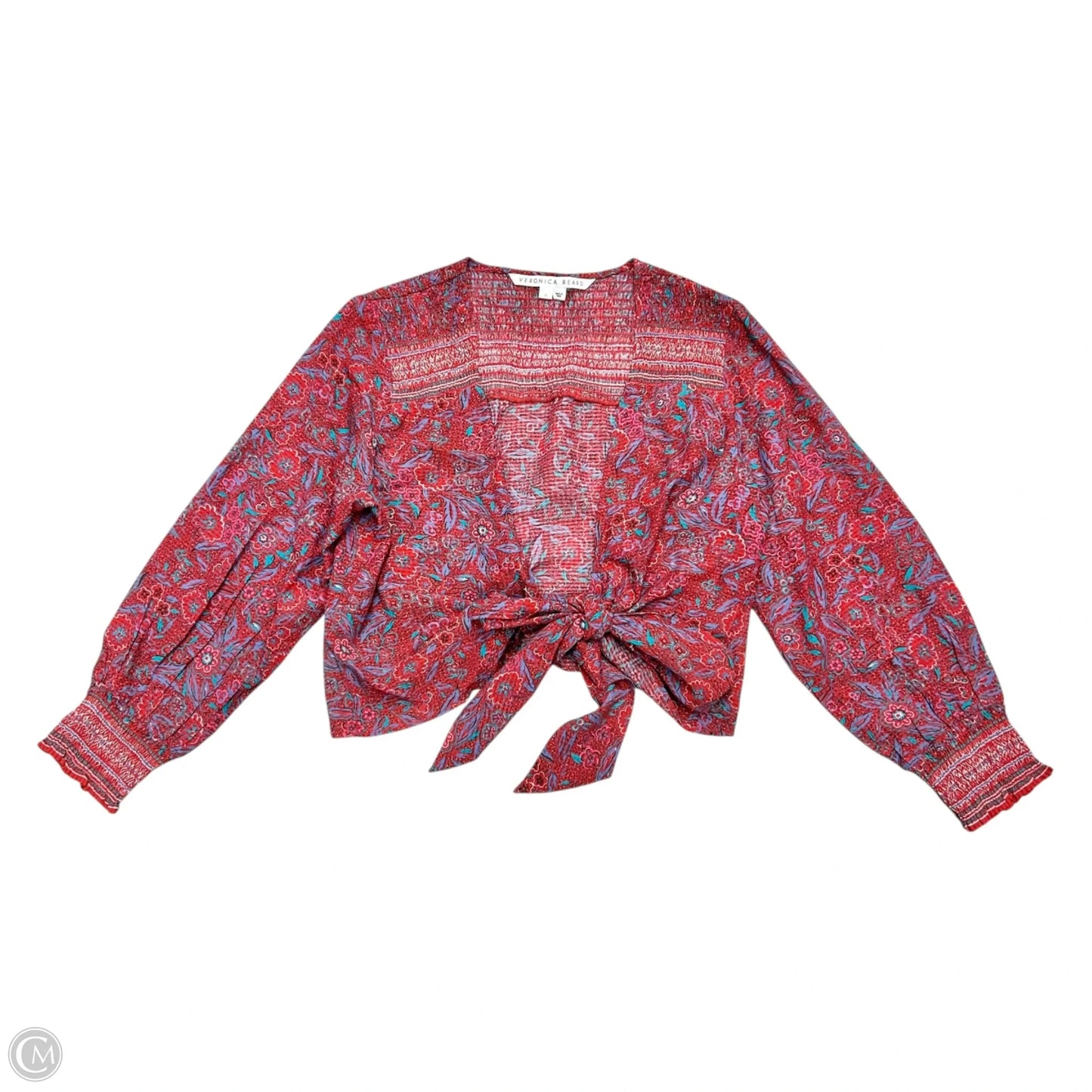 Top Long Sleeve By Veronica Beard In Blue & Red, Size: S