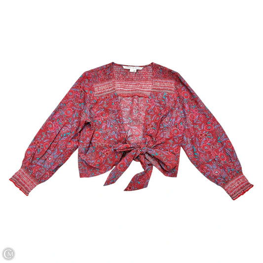 Top Long Sleeve By Veronica Beard In Blue & Red, Size: S