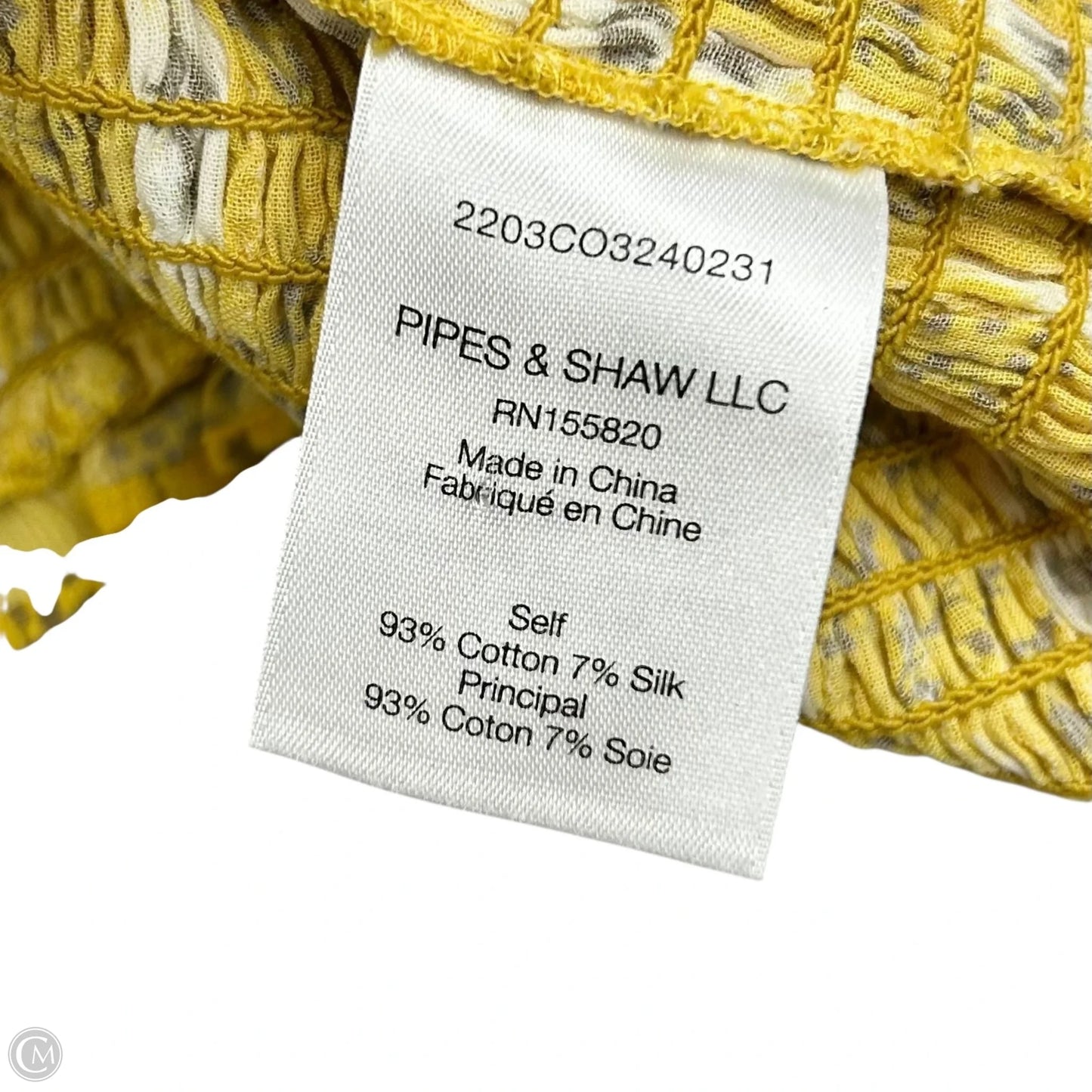 Top Long Sleeve By Veronica Beard In White & Yellow, Size: S