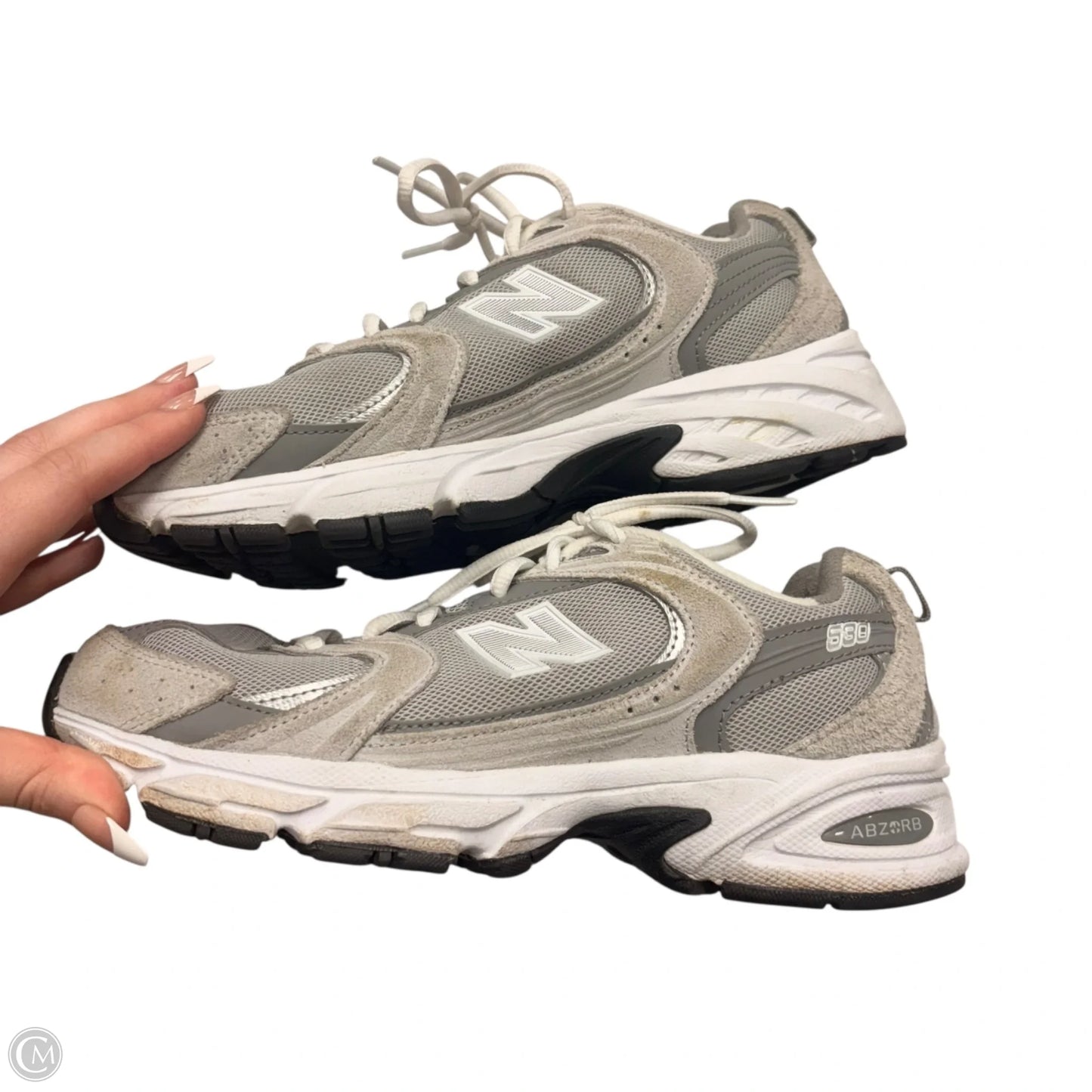 Shoes Athletic By New Balance In Grey & White, Size: 8