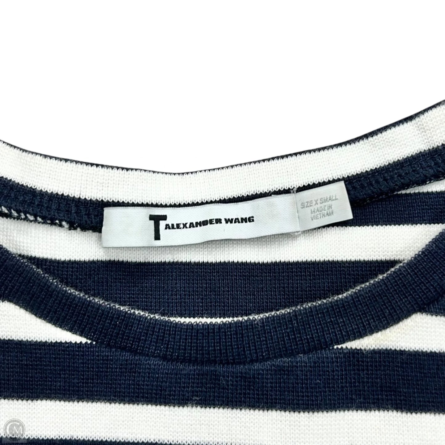 Top Long Sleeve Luxury Designer By Alexander Wang In Striped Pattern, Size: Xs