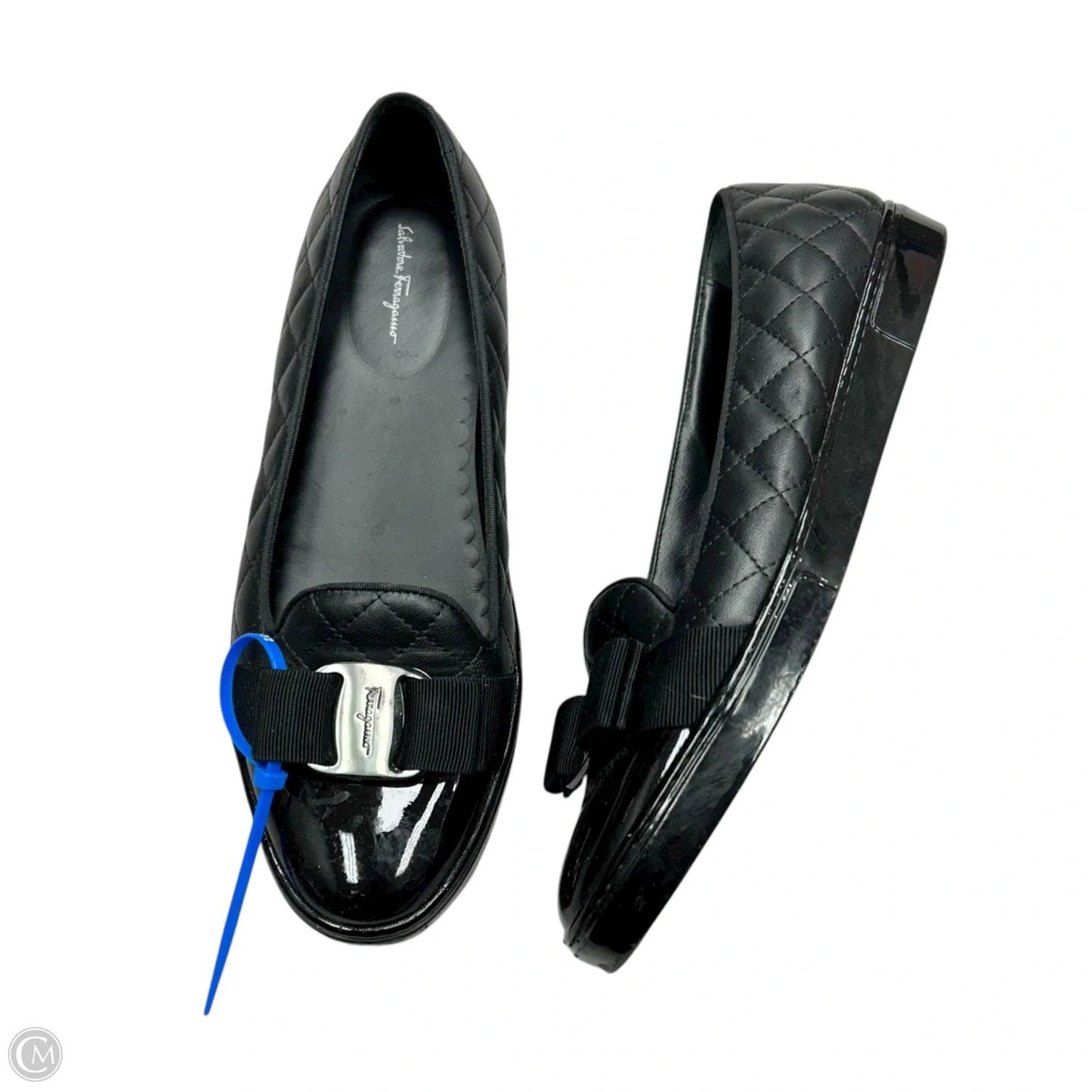 Shoes Luxury Designer By Ferragamo In Black, Size: 9.5