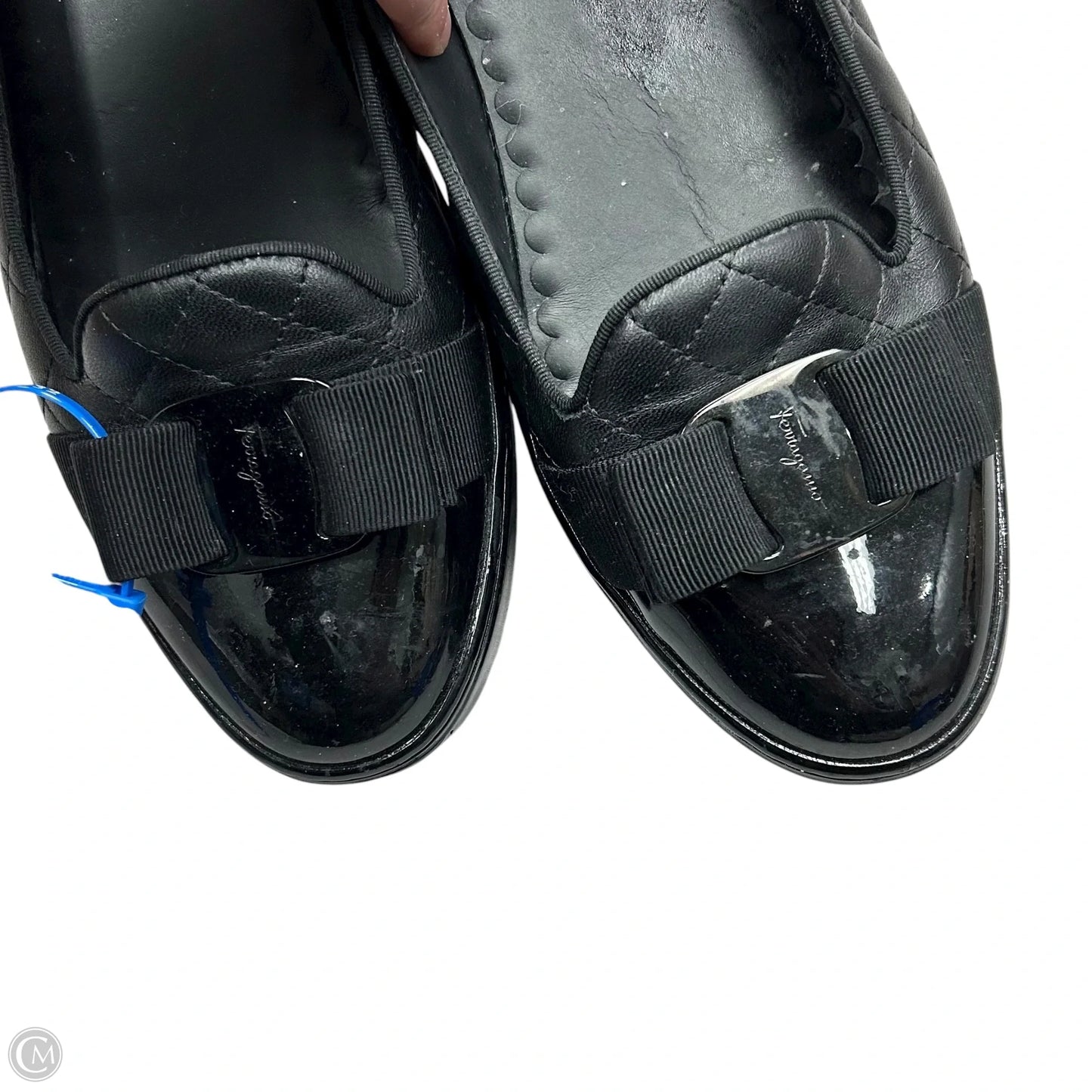 Shoes Luxury Designer By Ferragamo In Black, Size: 9.5