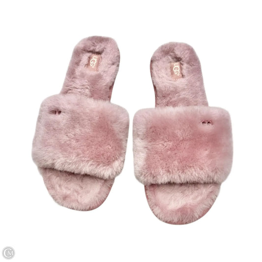 Slippers Designer By Ugg In Pink, Size: 7