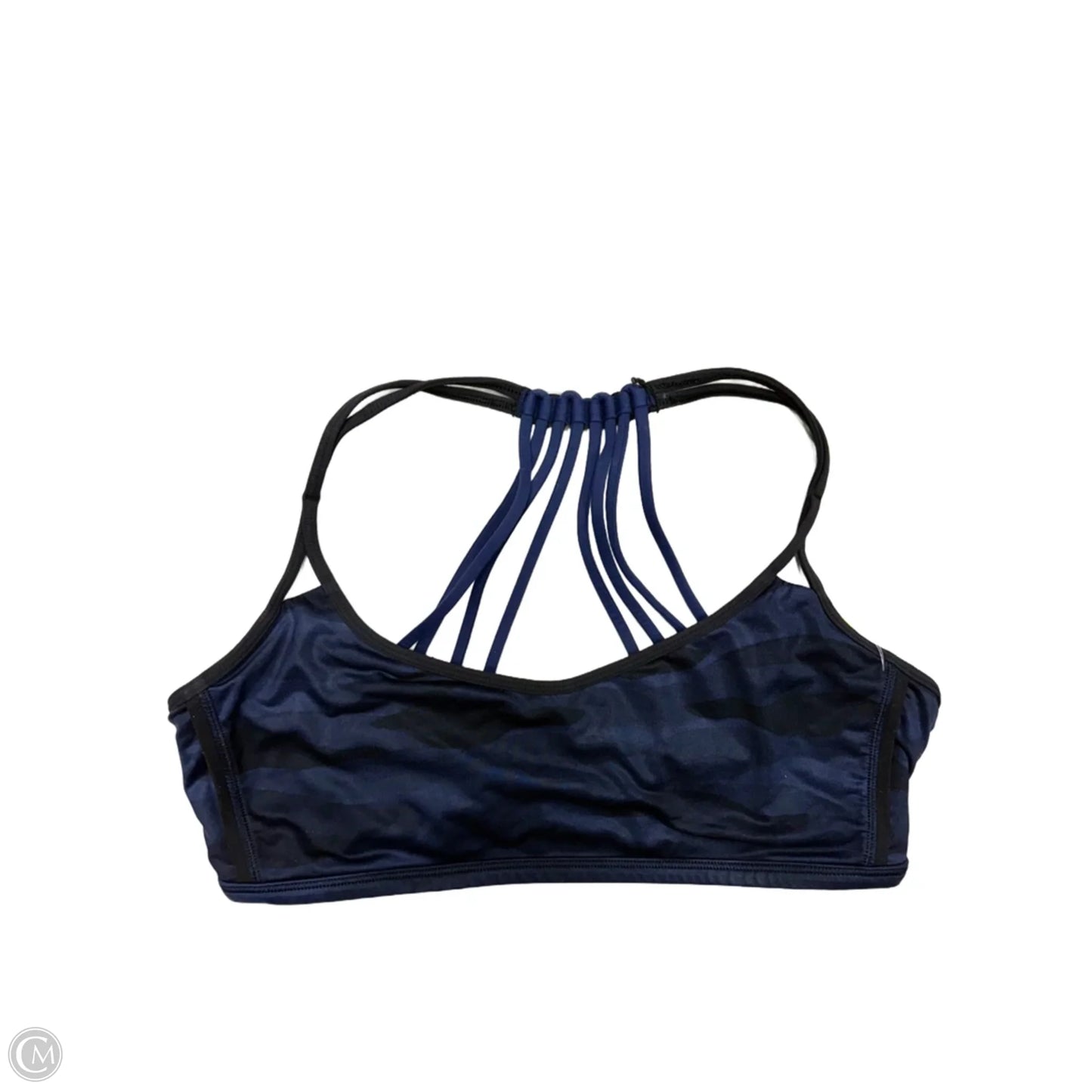 Athletic Bra By Lululemon In Black & Blue, Size: M