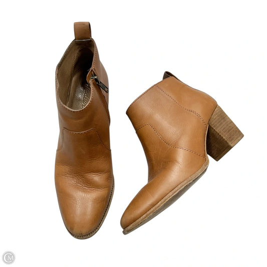 Boots Ankle Heels By Madewell In Tan, Size: 8