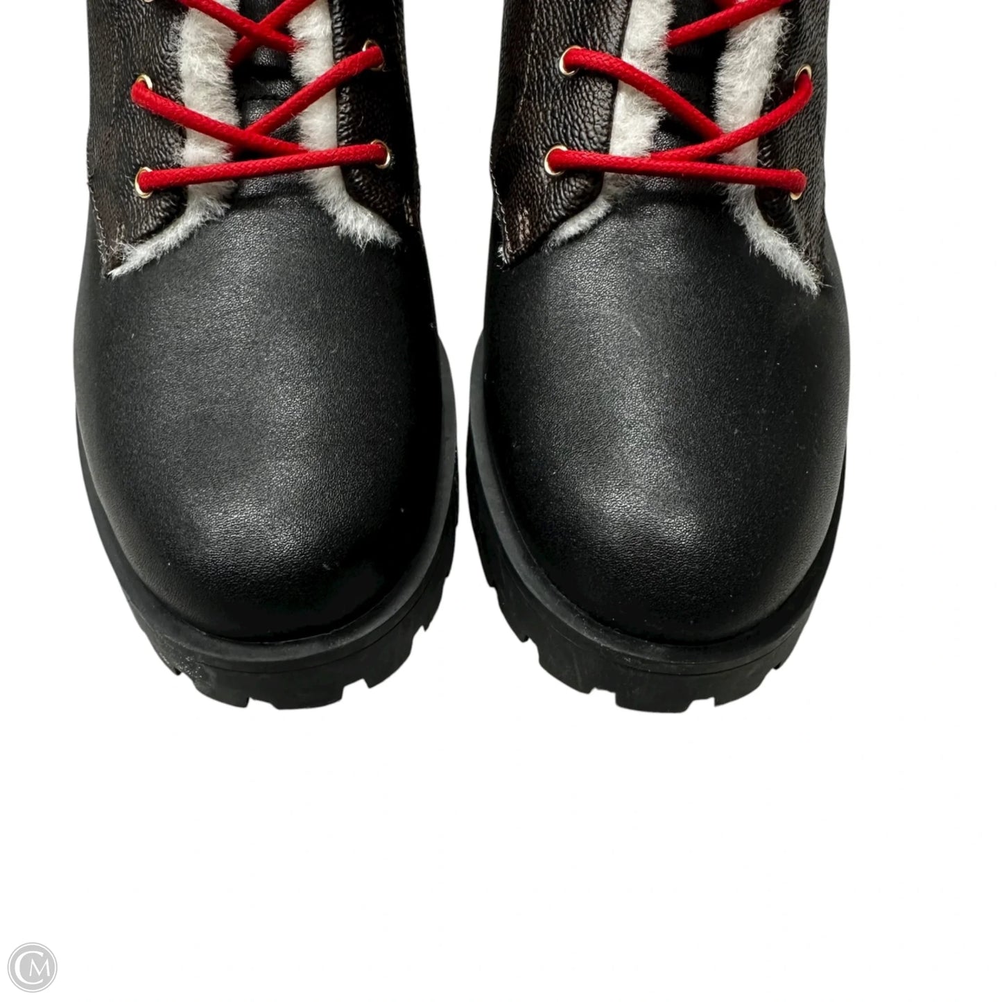 Boots Designer By Coach In Black & Brown, Size: 7.5