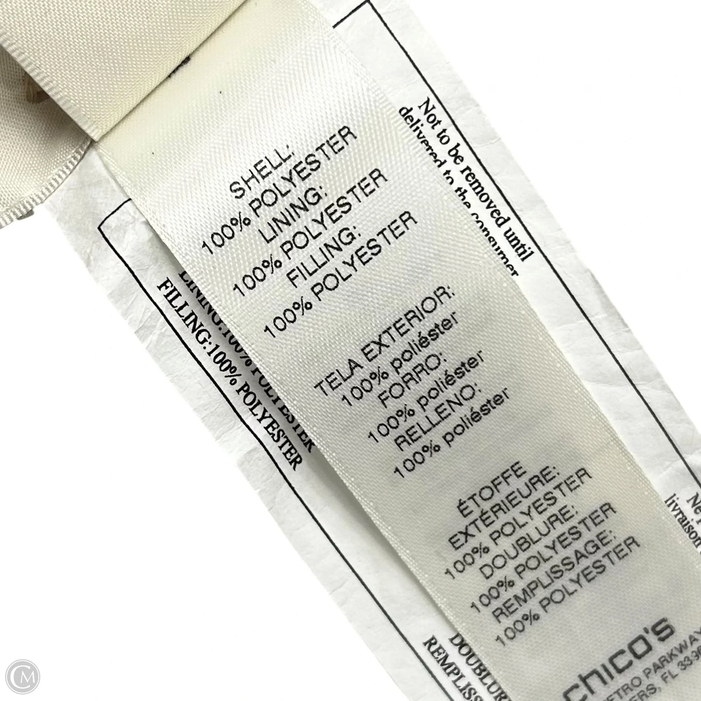 Jacket Puffer & Quilted By Chicos In Black & Gold, Size: L