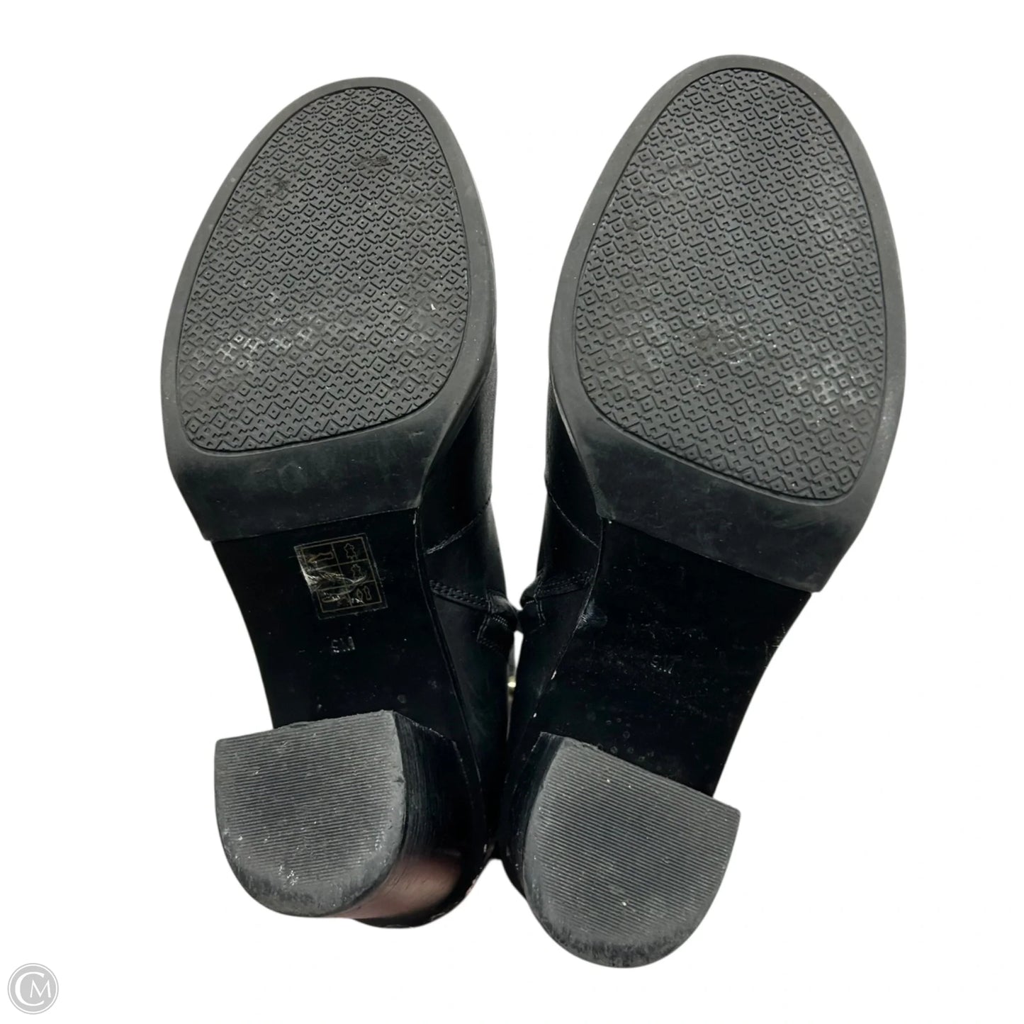 Boots Designer By Tory Burch In Black & Gold, Size: 9