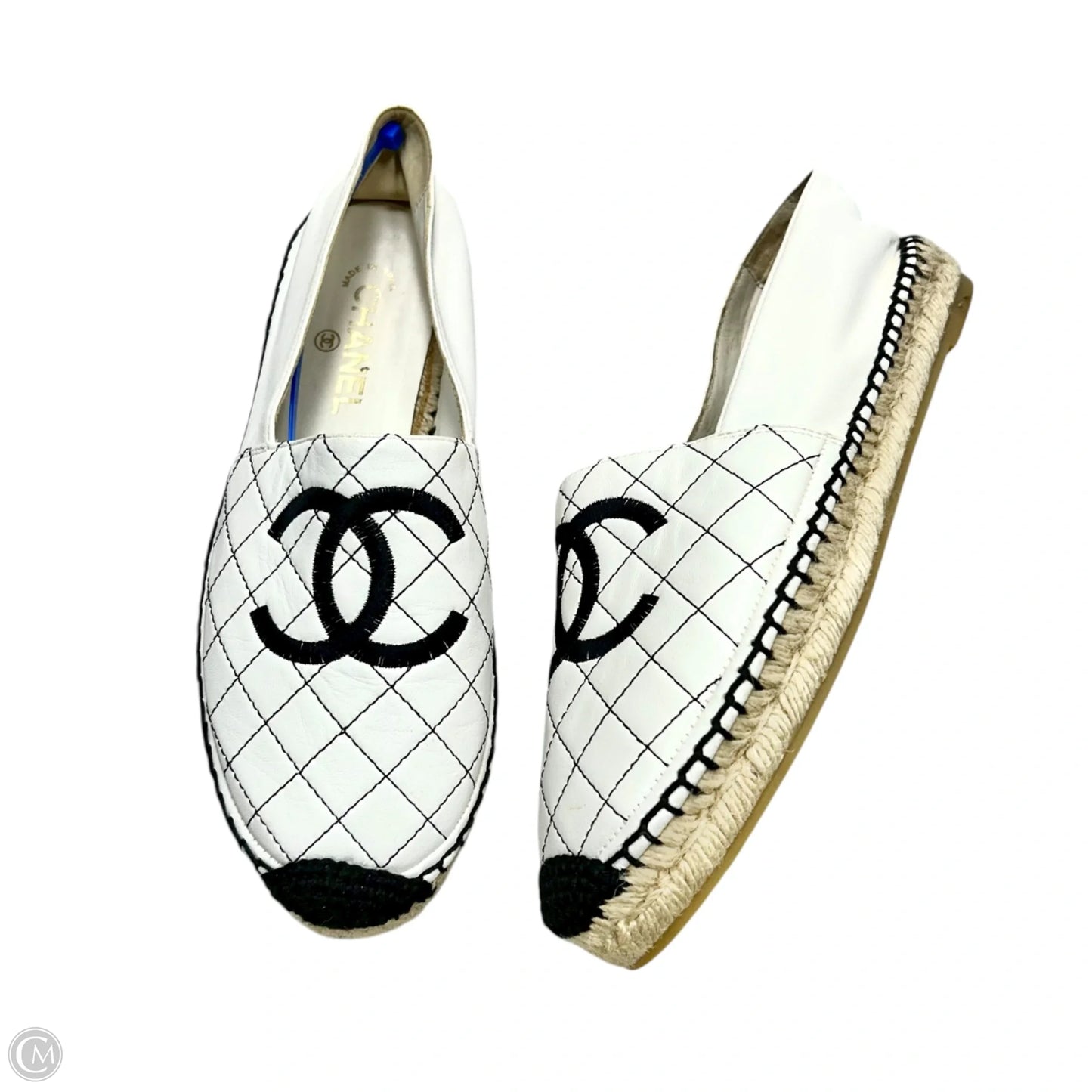 Shoes Luxury Designer By Chanel In Black & White, Size: 10.5