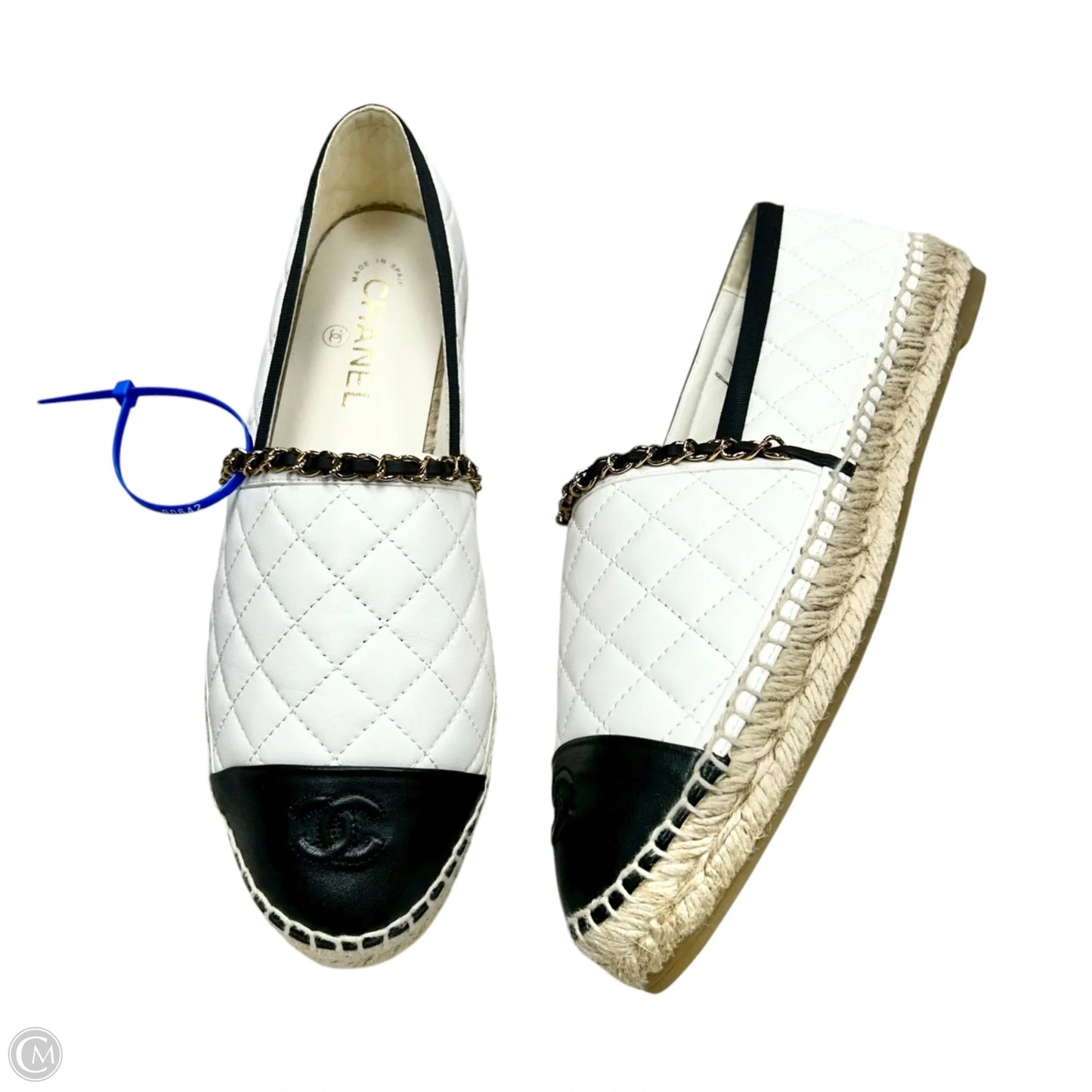 Shoes Luxury Designer By Chanel In Black & White, Size: 11.5