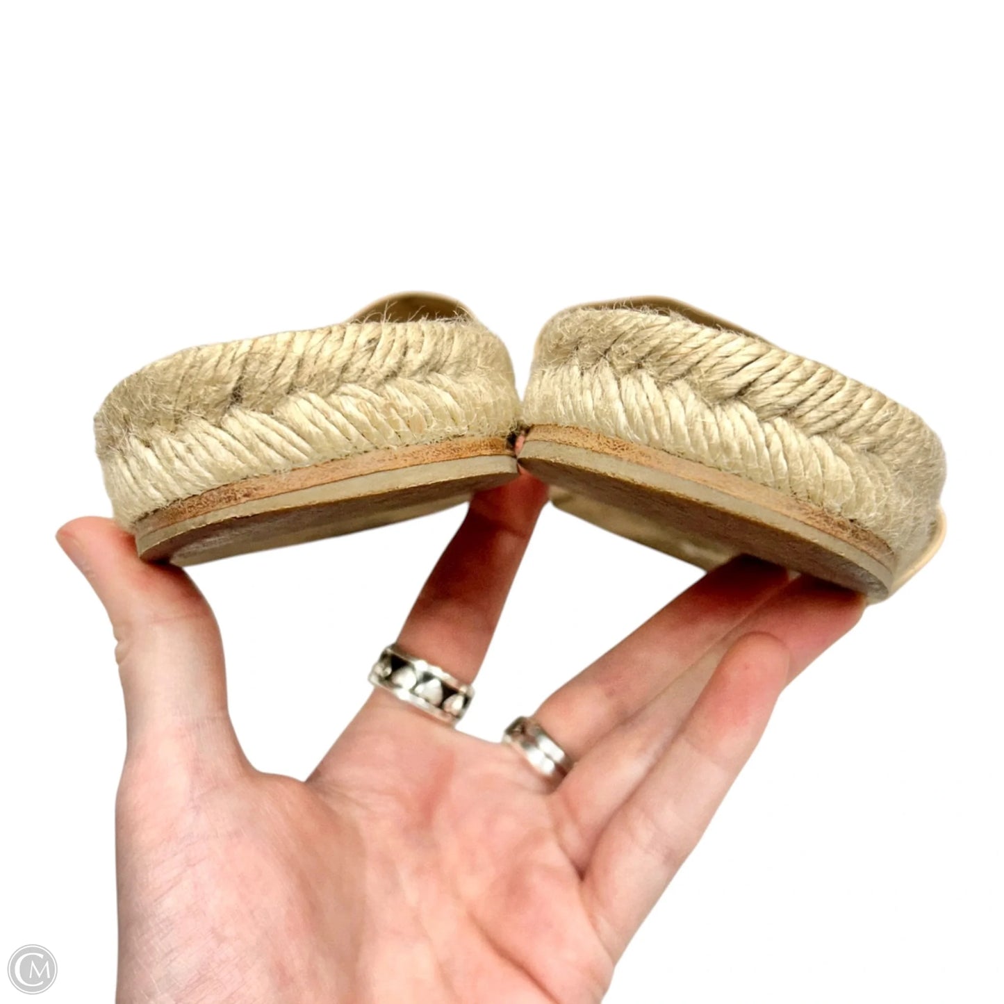 Sandals Luxury Designer By Chanel In Cream, Size: 10