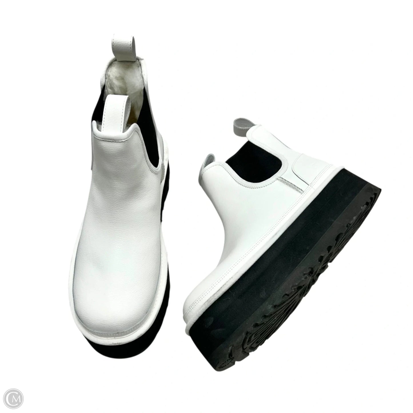 Boots Designer By Ugg In Black & White, Size: 9