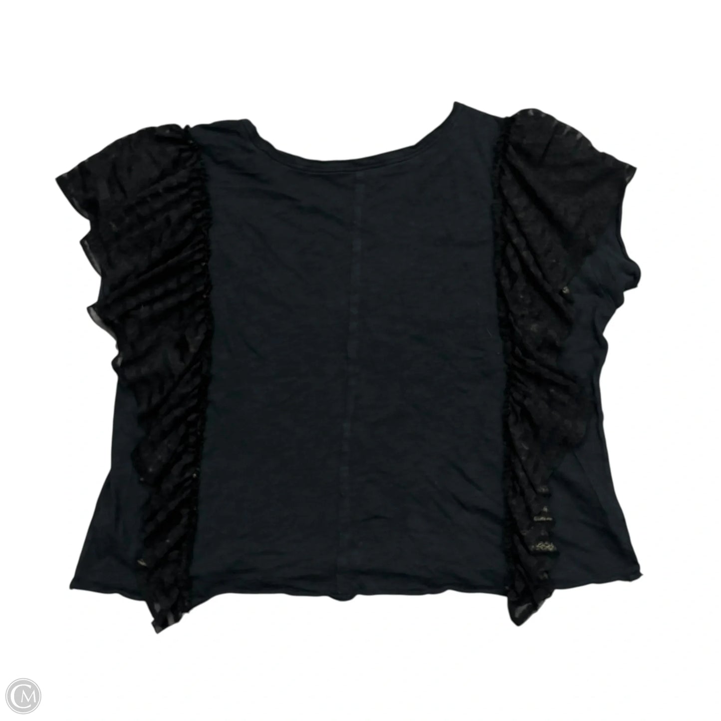 Top Short Sleeve By Pilcro In Black & Gold, Size: L