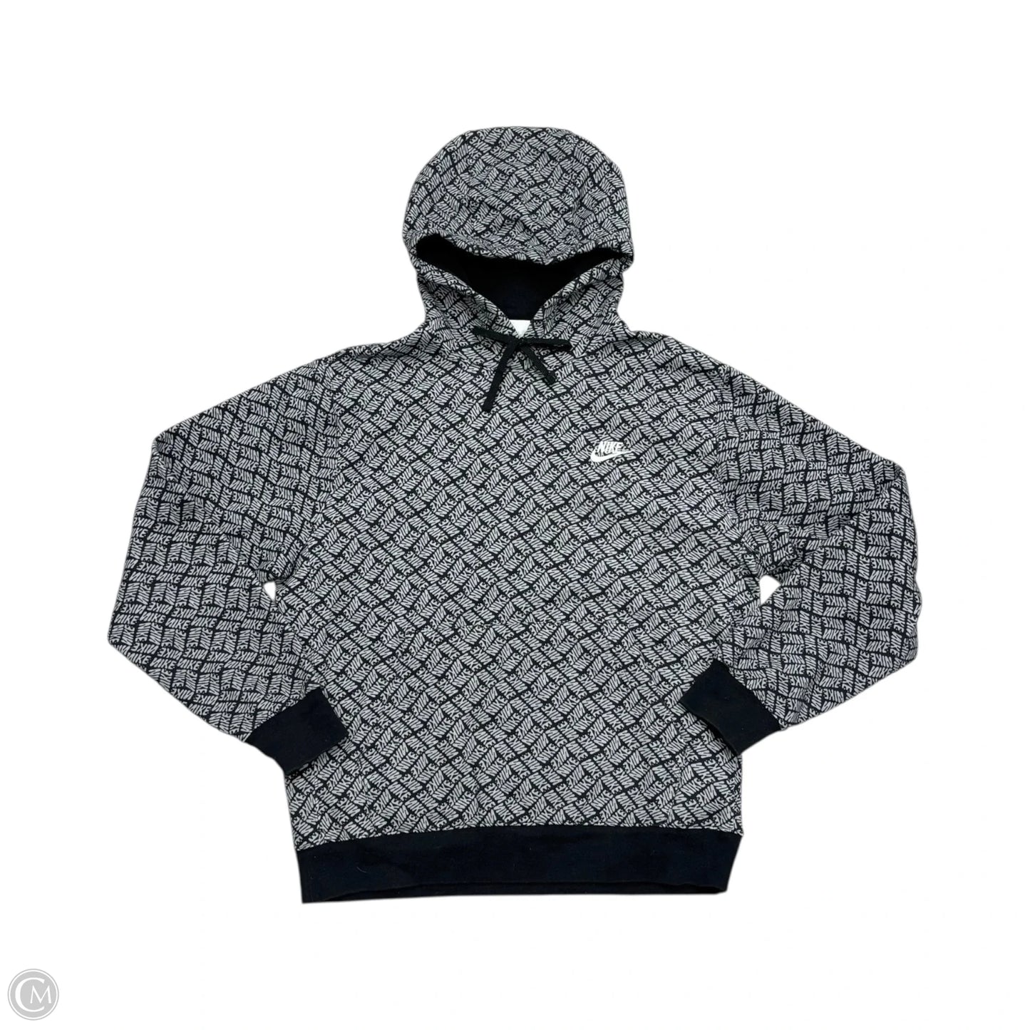 Sweatshirt Hoodie By Nike Apparel In Black & Grey, Size: M