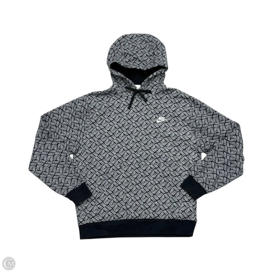 Sweatshirt Hoodie By Nike Apparel In Black & Grey, Size: M